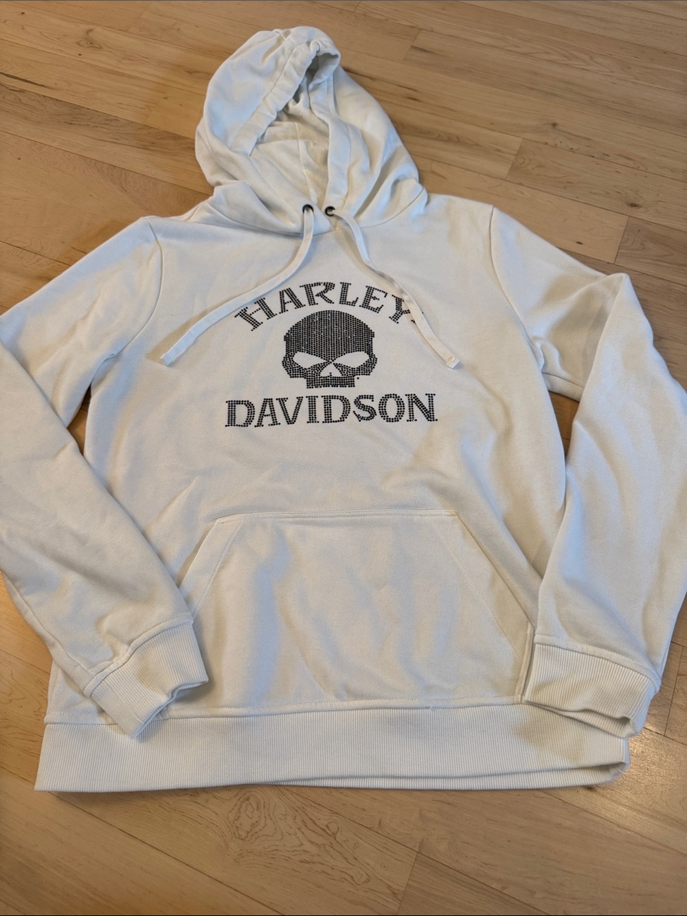 Harley-Davidson Women's Willie G Skull Bling Pull Over Hoodie Sweatshirt-M